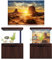 PVC-Kleber Aquarium Hintergrund, Sonne und Wüste Poster, verdickte Tapete Aufkleber Static Cling für Terrarium Dekoration (76 * 46 cm)