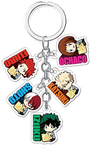 Templom Six Mon Héros Academia (Boku sans Héros Academia) Figurine Pendentifs Poupée Métal Porte-Clé Manga Japonais Clé Anneaux - H02