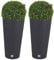 URBNLIVING Plastic Rattan Design Plant Pots with Artificial Boxwood Buxus Balls for Home & Office Decor