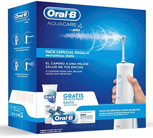 Oral-B EU000502830001 Oral-B Aquacare Wassersprudler mit Oxyjet-Technologie + Paste 75 ml, Schwarz