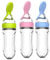 HEALLILY 3 Colors Baby Spoon Silicone Squeeze Feeding Bottle：Dispensing Spoon Food Rice Infant Toddler Feeding Bottle with Spoon (Pink, Green, Blue, Ideal for Over 4 Months Babies)