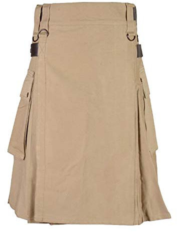 Kilt Rock Neue Männer Verstellbare Taille Casual Rock Hose Solid Plaid Punk Hip-Avantgarde Herren Mode Schottland Hosen Scottish Kilt XXL Khaki