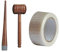Kalindri Sports Cricket Bat Care Accessories Equipment Set of Wooden Knocking Mallet Hammer, Cricket Bat Grip Cone and Fibre Protection Tape Roll