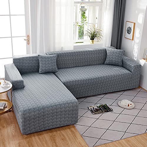 ZZHEXIN Stretch Sofabezug, Polyester Leinen-Stil rutschfest Sofahusse, Europäischer Stil, Für Verschiedene Arten Von Sofas, Mehrere Größen Und Farben Erhältlich-Hellgrau ||3-Sitzer