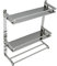 BBL Bathroom Shelf, Stainless Steel Bathroom Shelf Wall Mounted Shower Storage Organizer with Towel Rack, Hooks for Bathroom Kitchen Storage (Double Tier), Silver