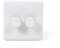 Lieber Silk White 2 Gang 2 Way Trailing Edge Dimmer Switch 100W LED (250w Halogen/Incandescent) - Curved Edge