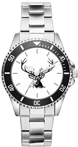 KIESENBERG Herrenuhr Hirsch Jäger Fan Armbanduhr Geschenk Analog Quartz Metallband Uhr 21191