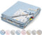 Mikos* Babydecke Leichte Baumwolle Kinderdecke ohne Füllung, Kindergarten Baumwolldecke für Mädchen, Junge, Neugeborenen Kinderwagen Babyschale Kuscheldecke 75x100 (1040) (Blau/Tiere im Wald)