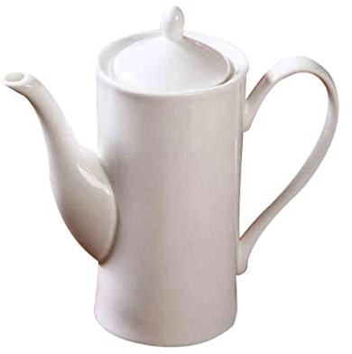 BNNP Narrow Spout Coffee Pot Pure White Ceramic Coffee Pot Large-capacity Teapot Ceramic Coffee Pot Coffee Cup Sugar Milk Coffee Pot Instant 650ml Pour Over Coffee Kettle (Color : A)