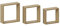 SPACEO - Cube Wandregal im 3er-Set - Holz - Eiche - Matt - B. 30/27 / 24 cm x T. 10 cm