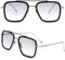 Retro Vintage Iron Man Sonnenbrille Tony Stark Brille Quadratischer Metallrahmen für Männer Frauen Brille Klassischer Legierung Rahmen, Silberfarbener Rahmen, hellgraue Gläser, Einheitsgröße