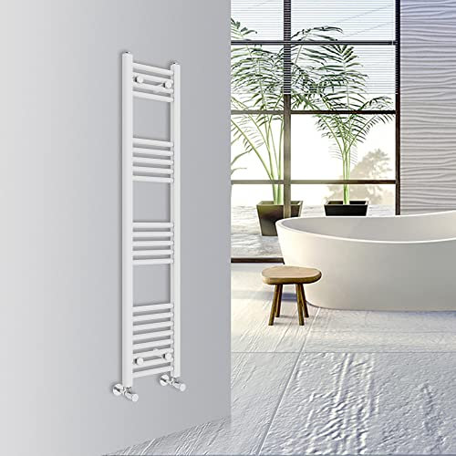 Warmehaus Straight Bathroom Heated Towel Rail Warmer Radiator Central Heating 1400x300mm - White