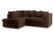 New Luxor Fabric Corner Sofa Chocolate | Soft Jumbo Cord 3-4 Seater Corner Sofa (Chocolate, Left Hand Facing)