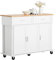 SoBuy FKW116-WN Carro de Cocina Carrito de Servir Multiusos con 2 cajones y 3 Puertas Blanco 117 x 40 x 91 cm ES