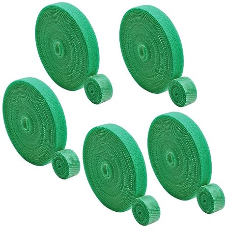 5 Rollen Pflanzenbinder,1 cm x5 m Plant Ties Wiederverschließbar Pflanzen Klettband Pflanzenbinder Klett Kabelbinder Pflanzen kletterhilfe pflanzenbandpflanzen Selbstklebend Mehrzweck Pflanzenbinder