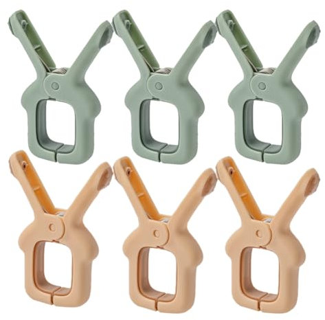 6 Stück Wäscheklammern für Decken Kleidung, große Strandtuchklammern für Kunststoff, Universal Clips für Spielzeug an Kinderwagen und Autositz, Camping, Poolstuhl, Rollstuhl, Sonnenliegen