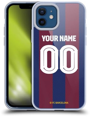 Head Case Designs Offizielle Personalisierte Individuelle FC Barcelona Zuhause 2023/24 Trikot Gel Handyhülle Hülle [Militärischer Schutzgrad] Kompatibel mit Apple iPhone 12 / iPhone 12 Pro