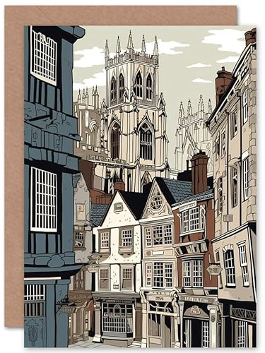 Artery8 York Minster Kathedrale Türme Stadtbild England Reisen Weihnachtskarte