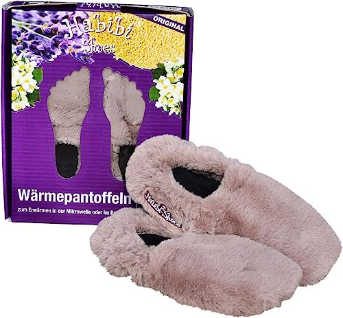Habibi Plush Classic – 1581 Slippers Mousebear, Gr. L (41-46) Hausschuhe/Wärmepantoffeln/Wärmeschuhe/Wärmestiefel zum Erwärmen in der Mikrowelle/Backofen