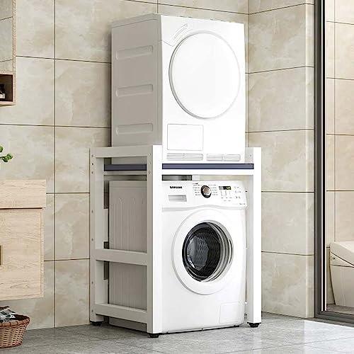 Armario de tambor para lavadora, kit de apilamiento para lavadora y secadora, unidad de almacenamiento para lavadora con capacidad de carga de 300 kg para lavandería, baño, cocina, balcón, estante de