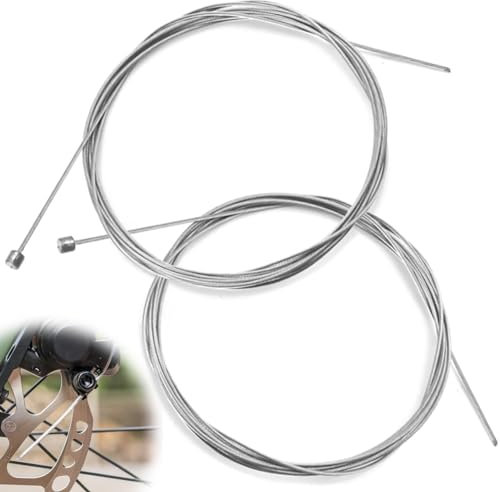 Universal Gaszug Bowdenzug Reparaturset – 2Stücke 2 m Schaltzug、Bremse , Einfache Installation, Vielseitige Anwendung, 9 Gewindeanschlüsse, Geeignet für Fahrräder, Roller, Motorräder