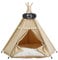 Whiwhi Tipi Zelt für Haustiere mit Doppelseitigem Kissen Hundezelt Abnehmbar und Waschbar Luxery Hundehöhle Katzenzelt und Haustierhäuser 40x40x50cm