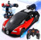 Daioller Ferngesteuertes Auto mit Spray und Lichtern, umwandelbarer Roboter in Autos, Spielzeugfahrzeug mit 2 wiederaufladbaren Batterien, Hobby-RC-Autos für Kinder Jungen Mädchen (Rot)