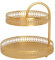 Lvpradior 2-Tier Golden Stainless Steel Fruit Basket - Rust-Resistant Countertop Bowl with Breathable Design, Space-Saving Kitchen Organizer for Fruits/Vegetables/Snacks Display/Dining Table