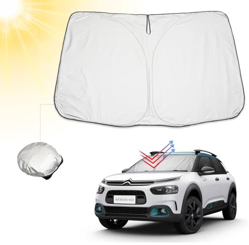 BIBIBO C*itroën C4 Cubierta de Parabrisas para Coche, Compatible con C*itroën C4 Cactus, Parasol para Parabrisas Delantero Plegable, Parasol antirayos UV