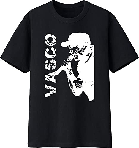 Maglietta t-Shirt di Vasco Tour 2024 stilizzata Bianca o Nera per Uomo Donna Ragazzi (IT, Testo, L, Regular, Regular, Nero)