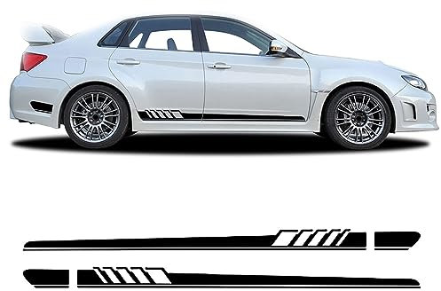 Auto Seitenstreifen Seitenaufkleber Aufkleber Grafiken,für Subaru Legacy WRX Impreza STI,Autotür Seitenschweller Aufkleber Body Decor Styling Decals,A-Black