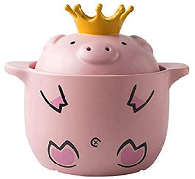 Tontopf, Eintopf, Suppe, heißer Topf, Haushalt, Gas-Ohr-Griff, Suppentopf, niedliches Schweinchen, Keramik-Auflauf mit Deckel, 2,32 Quart
