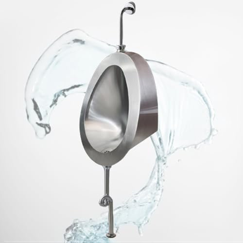 YQMHEZ Urinal, 304 Stainless Steel Toilet, Men's Urinal Troughs with Sensor Flush Valve, Ommercial Adult Urinal Bathroom Toilet, Splash-Proof, for Hotels, Shopping(Ground row)