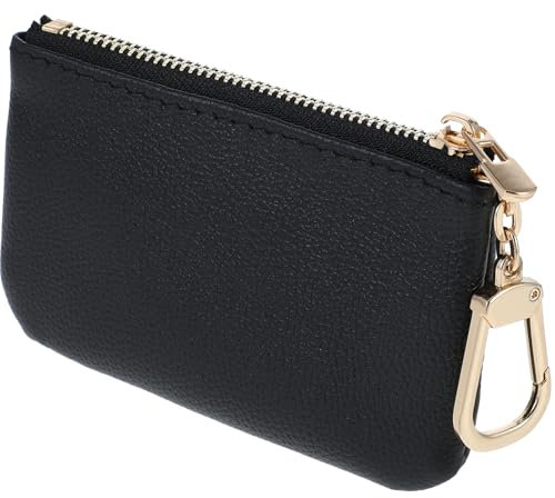 COMNICO Vollnarbiges Leder Münzbörsen, 1 Stück Leder Schlüsseletui Schlüsseltasche Damen Geldbörse mit Reißverschluss Schlüsselanhänger Kleine Schlüsselanhängertasche für Kreditkarte Ausweis Schlüssel