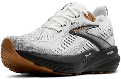 Brooks Men’s Glycerin 22 Neutral Running Shoe, White/Grey/Black, 12 Wide