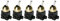 ORION LIGHTSTYLE 5x Einbauschalter Kippschalter 5 Stück ON/OFF Ein/Aus 250V Leuchten 1polig 2(1) A LS-2 gold Lampen Tischlampen Wandleuchten (Messing)