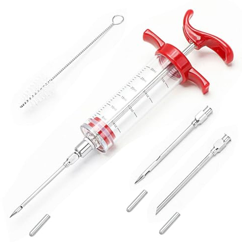 Plastic Meat Injector Syringe Kit - 30ml Marinade Injector for Juicy Meats, BBQs, Roasts, and Grilled Foods, Perfect for Flavor Infusion and Tenderizing