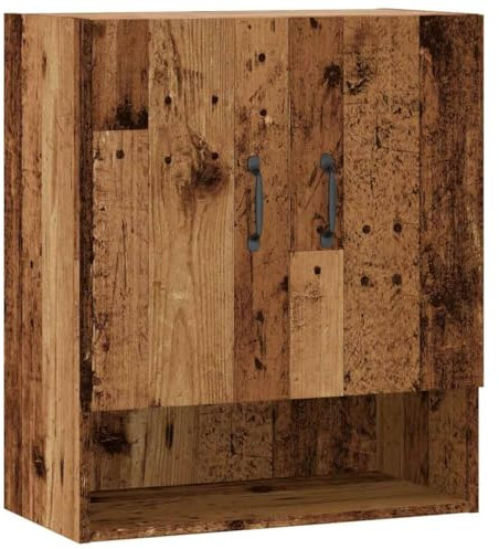 ULUYYUC Vitrinenschrank Medizinschrank Gartenschrank Haushaltsschrank - Wandschrank Altholz-Optik 60x31x70 cm Holzwerkstoff für Arbeitszimmer Outdoor Flur Balkon