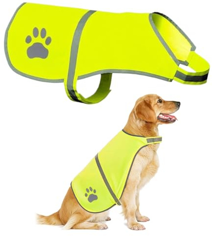 CULEO Gilets de sécurité pour chiens Gilet de sécurité réfléchissant haute visibilité pour chien, haute visibilité la nuit, imperméable, léger et confortable (taille M)
