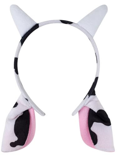 TIANQUXNGI Serre-tête moderne avec oreilles de vache et corne - Accessoire de cheveux confortable en tissu pour enfants, adolescents et fans