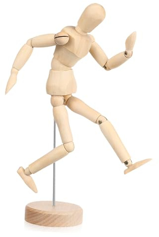 SOIMISS Zeichenpuppe mit Beweglichen Gelenken und Stabilem Standfuß Flexible Gliederpuppe für Künstler zum Zeichnen und Menschliches Figuren Modell