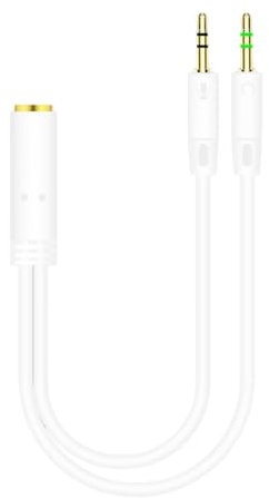 Generico Cavo splitter audio per cuffie - Adattatori per cuffie, Adattatore splitter per microfono | Cavo audio per cuffie con jack da 3,5 mm, Adattatore AUX per cuffie per giochi, desktop e laptop