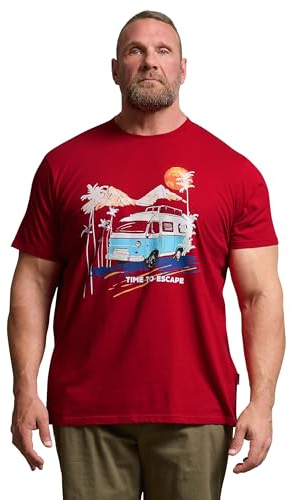 BadRhino Big & Tall Camper Graphic T-Shirt - Men's - Plus Size Curve Red
