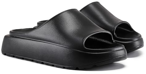 VIVASHOES Women's Flatform Waterproof Sliders – Lightweight Soft Cushioned Sole – Open Toe Sandals for Beach, Pool & Everyday Wear – True to Size Good for Wide Fit