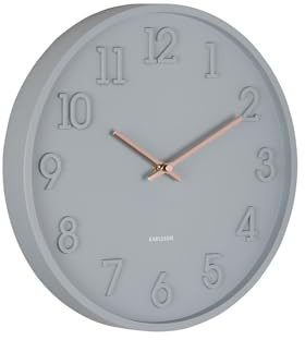 Karlsson Wall Clock Calma – 30cm Scandinavian Wall Clock with Silent Sweep Movement and Debossed Numbers (Dark Grey)