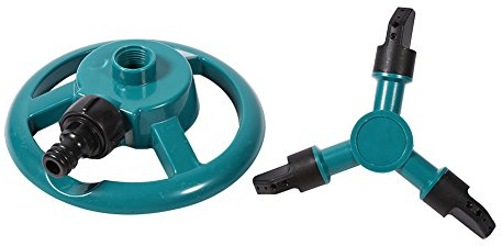 Fauitay 360 Grad Rotierender Wasser Sprinkler 3 Düsenrohrschlauch 3 Düsengarten Sprinkler 3 Düsenrasen Sprinkler mit ABS-Material 8-10 M Sprühdurchmesser für Garten Rasenbäume