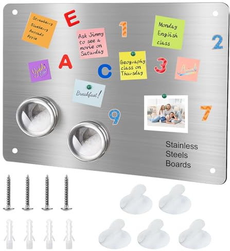 Magnettafel Magnetboard aus Metall 32 X 22cm Magnetisch Tafel Kleine Magnetwand für Wand zum Präsentieren von Notizen Fotos