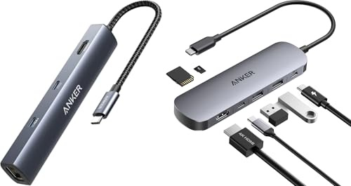 Anker USB C Hub, 7-in-1 Multi-Port USB Adapter & PowerExpand 6-in-1 PD Ethernet Hub (Bundle)