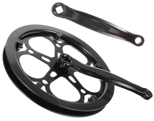 PRETYZOOM Juego de Bielas y Brazo de 170mm 52 Dientes Accesorio Resistente Plato Negro de Hierro para Reemplazo para Bicicleta y Uso en Bicicletas