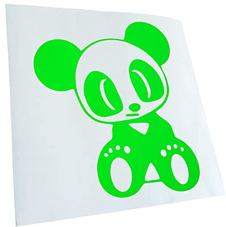 Kiwistar - Autoaufkleber - Neongrün - 11x10cm Drift Panda Aufkleber für Auto, Laptop, Fahrrad, LKW, Motorrad Mehrfarbig JDM Decal Racing